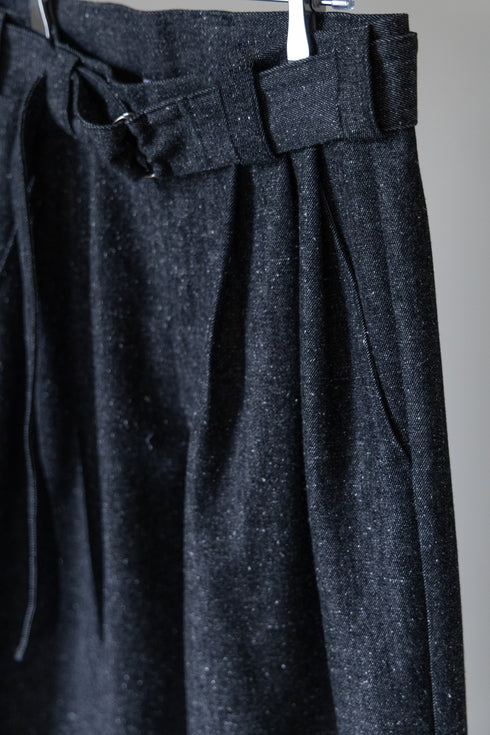 【Blanc YM】"Silk Denim Wide Pants"